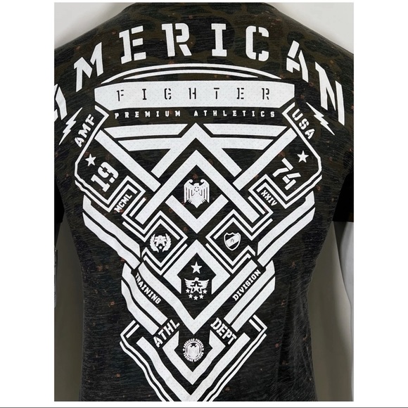 AMERICAN FIGHTER Men's T-shirt BRADDOCK Athletic CAMO Green - Picture 10 of 11